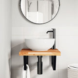 Basin Shelf Wall Mounted Steel and Solid Wood Acacia 3302775