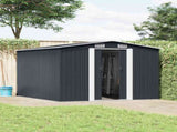 Garden Shed Anthracite Galvanised Steel Large Sliding Components 143342