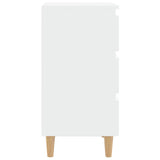 Bed Cabinet White Engineered wood, Solid eucalyptus wood 805887