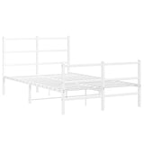 Metal Bed Frame without Mattress with Footboard White 120x200cm 355430