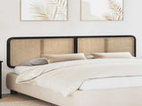 Headboard with Headboard Black 200 x 55 x 3 cm Rattan 42011573