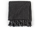 Throw Cotton Squares 220x250 cm Black 245332