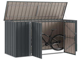 Garden Storage Box Black 214 x 82 x 132 cm Steel 42011285