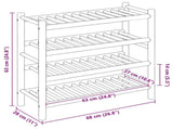 Shoe Rack with Shelf Natural 68 x 28 x 63 cm Bamboo 42028236