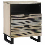 Bedside Cabinet with Drawer White and Black 50 x 33 x 62 cm 4017982