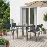 Dining Set 5 pcs Anthracite Steel 3422862