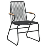 5 Piece Garden Dining Set Black PVC Rattan 3060269