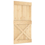 Sliding Door with Hardware Set 100x210 cm Solid Wood Pine 3203196