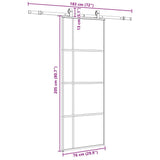 Sliding Door with Hardware Set Black 76x205 cm ESG Glass 3375808