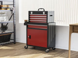 Two-Part Tool Storage Chest on Wheels - Black/Red T3398P342285