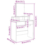 Dressing Table with Mirror Grey Sonoma 80x41x144.5 cm 848176