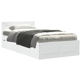 Bed Frame with Headboard White 80 x 200 cm Engineered Wood 3429677