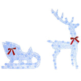 Reindeer Pull Sleigh Blue 70 x 26 x 129 cm Acrylic 42019077