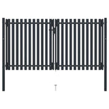 Double Door Fence Gate Steel 300x150 cm Anthracite 146353