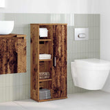 Bathroom Cabinet with Roll Holder Old Wood 39x22x90 cm 858531