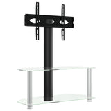 Corner TV Stand 2-Tiers for 32-70 Inch Black and Silver 358168