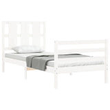 Bed Frame without Mattress White Small Single Solid Wood 3194077