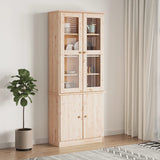 Glass Display Cabinet ALTA 77x35x186.5 cm Solid Wood Pine 353949