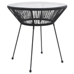 ZNTS 5 Piece Outdoor Dining Set PVC Rattan Black 3060280