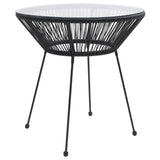 5 Piece Outdoor Dining Set PVC Rattan Black 3060280