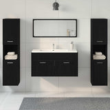 Bathroom Furniture Set 4 pcs Black Oak Engineered Wood 3334325