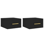 ZNTS Wall-mounted Bedside Cabinets 2 pcs Black 35x35x20 cm 829791