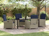 Garden Dining Set with Cushion 5 pcs Grey Poly Rattan 3380354