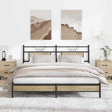 Bed Frame without Mattress Sonoma Oak 183x213 cm Engineered Wood 4106949