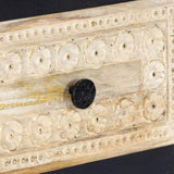 Hand Carved Bedside Cabinet Grey 40x30x50 cm Solid Mango Wood 282722