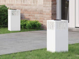 Solar LED Pathway Light 2 pcs White Cold Rolled Steel 879724