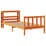 Bed Frame with Headboard without Mattress Wax Brown 90x190 cm Single 3305772
