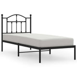Metal Bed Frame without Mattress with Headboard Black 80x200cm 353430
