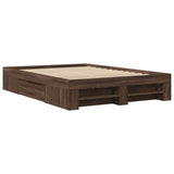 Bed Frame without Mattress Brown Oak 140x190 cm Engineered Wood 3295505