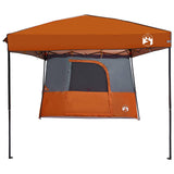 Camping Tent Set Folding 2 pcs Orange Taffeta and Fabric 3337177