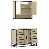 2 Piece Bathroom Furniture Set Sonoma Oak Engineered Wood 3300931