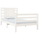 ZNTS Bed Frame without Mattress White 90x200 cm Solid Wood Pine 3104269