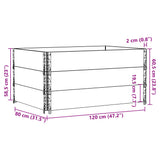 Garden Planter Grey 120x80 cm Solid Wood Pine 3295425