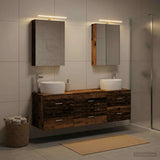 Bathroom Furniture Set 5 pcs Old Wood Engineered Wood and Glass 3406997