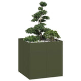 Planter Olive Green 80x80x80 cm Steel 860783