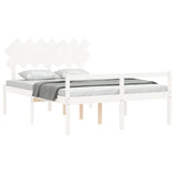 Senior Bed without Mattress White 140x190 cm Solid Wood 3195527