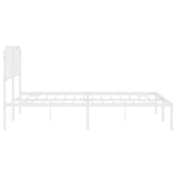 Metal Bed Frame without Mattress with Headboard White 183x213cm 373941