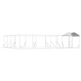 Outdoor Dog Kennel with Roof Silver 10x8x2.5 m Galvanised Steel 3190473