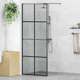Walk-in Shower Wall Black 80 x 195 cm Tempered Glass 42022047