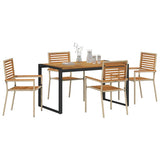 Garden Dining Set 5 pcs Beige Poly Rattan 3365474