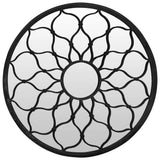 Garden Mirror Black 60x3 cm Iron Round for Outdoor Use 318368