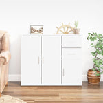 ZNTS Sideboard High Gloss White 91x29.5x75 cm Engineered Wood 823271