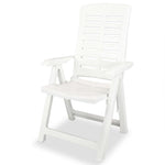 ZNTS Reclining Garden Chairs 2 pcs Plastic White 43895