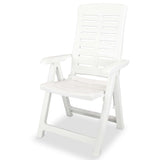 ZNTS Reclining Garden Chairs 2 pcs Plastic White 43895