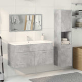 3 Piece Bathroom Furniture Set Concrete Grey Engineered Wood 3324869