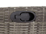 5 Piece Garden Dining Set with Cushions Grey Poly Rattan 3213045
